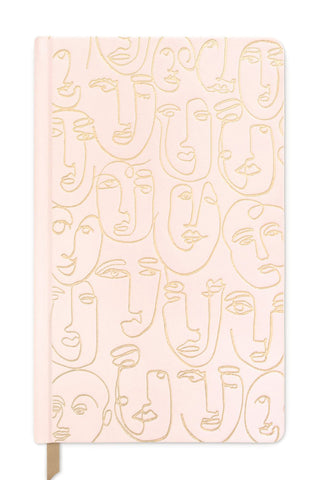 Faces Journal Medium Pink + Gold HW Stationery - Journal, Notebook, Planner Designworks Ink   