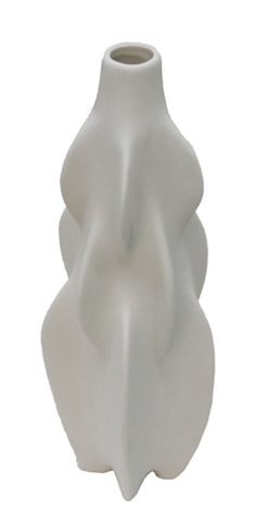 Ceramic  White Roko Width 12 x Depth 12 x Height 27 cm Vase HW Decor - Bookend, Hook, Urn, Vase, Sculpture Le Forge   