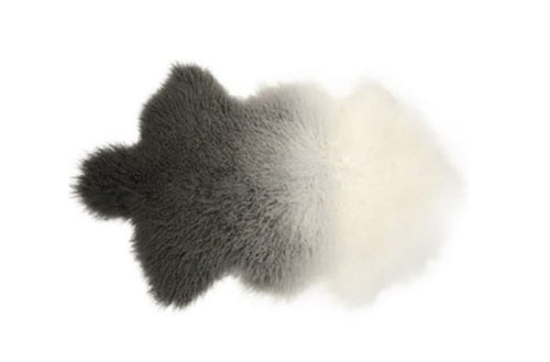 Tibetan Ivory Charcoal Ombre Lamb Fur Rug HW Rugs Kerridge   