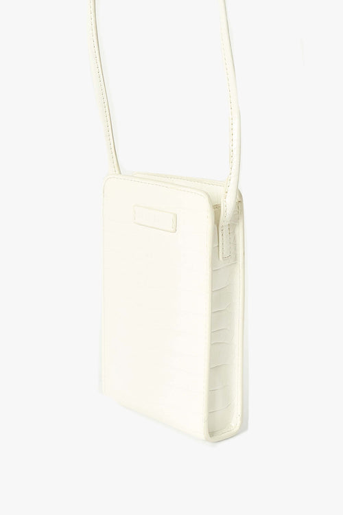 Paloma Ivory Brushed Croc Phone Bag ACC Bags - All, incl Phone Bags Brie Leon   