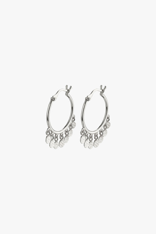 Panna Silver Charm Hoop Earrings ACC Jewellery Pilgrim   