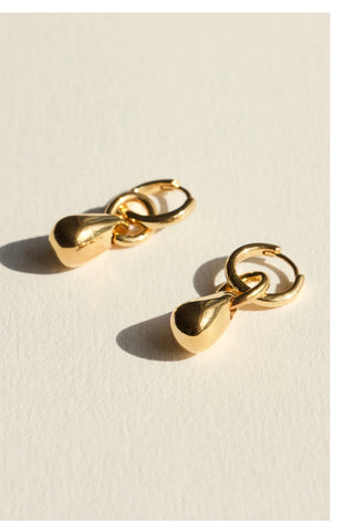 925 Pera Drop Gold Sleeper Earrings