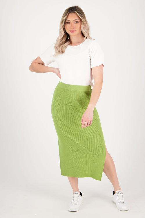 Possibility Green Rib Knit Skirt WW Skirt Among the Brave   