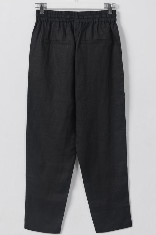 Urban Black Linen Relaxed Tapered Pant WW Pants Among the Brave   