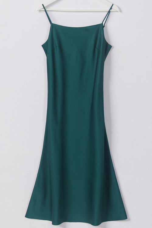 Happy Hour Emerald Satin Soft Cowl Neck Slip Dress WW Dress Among the Brave   