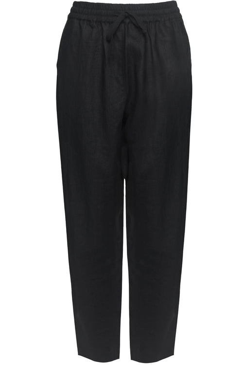 Urban Black Linen Relaxed Tapered Pant WW Pants Among the Brave   