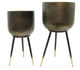 Royce Black Gold Planter with Legs Large