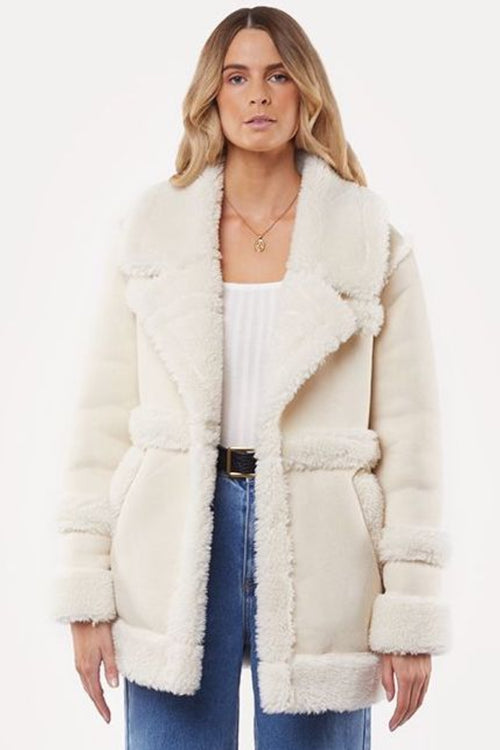 Shearling Natural Furry Jacket WW Jacket All About Eve   
