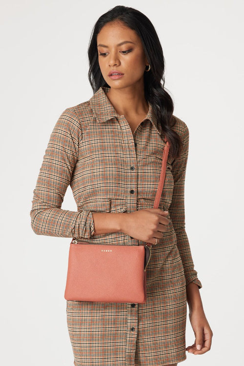 Tilly's Big Sis Crossbody Terracotta Leather Large Clutch ACC Bags - All, incl Phone Bags Saben   