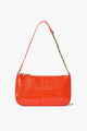 Small Samira Poppy Croc Gold Chain Strap Recycled PU Shoulder Bag