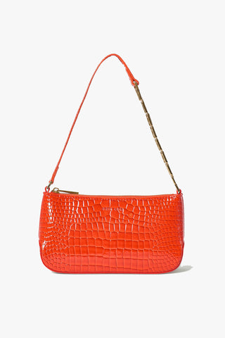 Small Samira Poppy Croc Gold Chain Strap Recycled PU Shoulder Bag ACC Bags - All, incl Phone Bags Brie Leon   