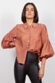 Isabel Balloon Sleeve Rust Button Blouse