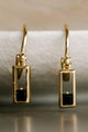 Realm Gold Square Sleeper Earring with Black Garnet EOL