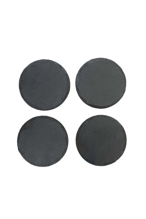 Circle Slate Coasters Set of 4 HW Serveware - Plate, Bowl, Servers, Dish, Platter Twine Living   