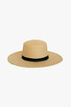 So Boater Natural Hat with Black Ribbon