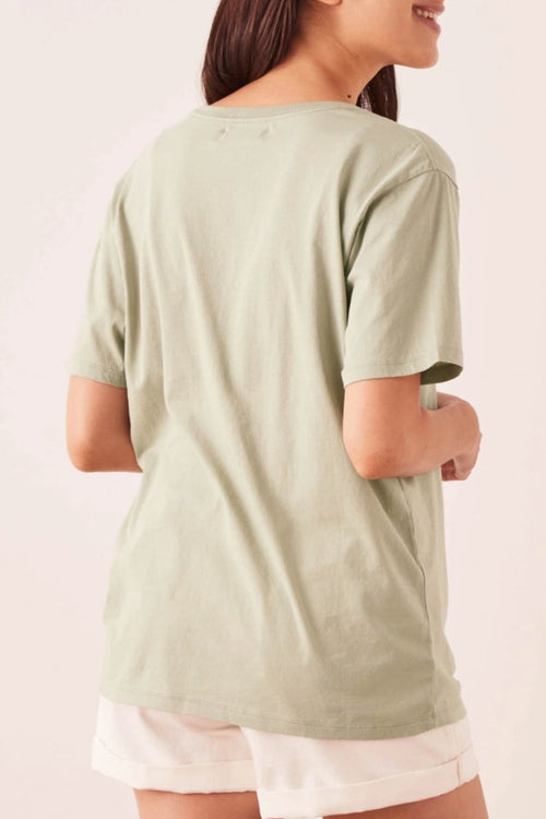 Logo Cotton Crew Soft Green Tee WW Top Assembly Label   