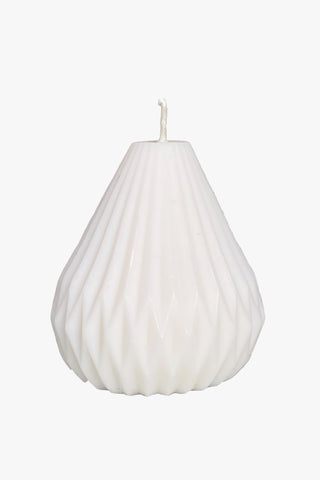 Sophie White Pear Shaped Candle Unscented H8cm X W8cm
