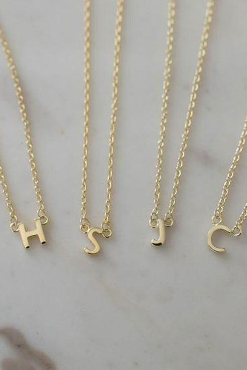 Little Letter Single Gold Necklace ACC Jewellery Sophie   