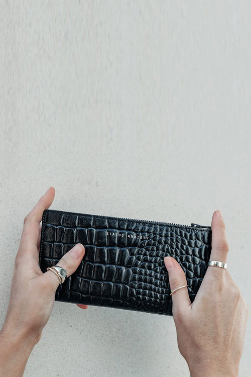 In The Beginning Black Croc Emboss Wallet ACC Bags - Wallets+Straps Cosmetic Laptop Ph cases Status Anxiety   