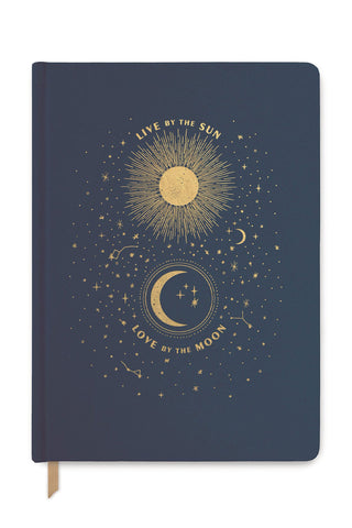 Sun and Moon Navy + Gold Notebook XL HW Stationery - Journal, Notebook, Planner Designworks Ink   