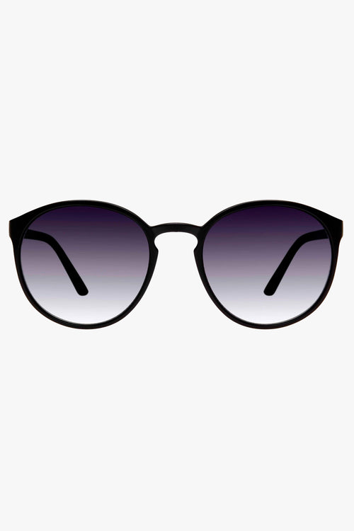 Swizzle Thin Round Matte Black Smoke Gradient Lens Sunglasses ACC Glasses - Sunglasses Le Specs   