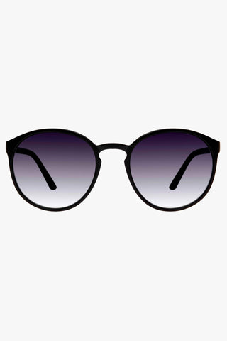 Swizzle Thin Round Matte Black Smoke Gradient Lens Sunglasses