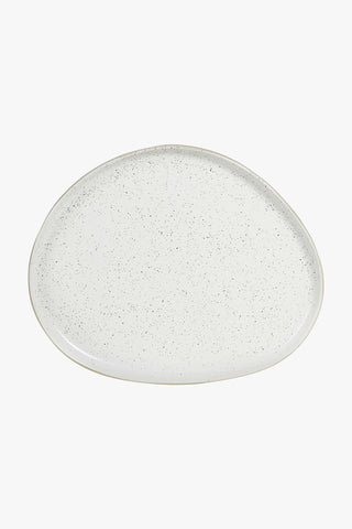 Table of Plenty White Speckle Round Platter HW Serveware - Plate, Bowl, Servers, Dish, Platter Robert Gordon   