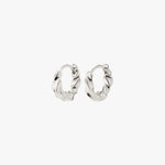 Taffy Recycled Small Swirl Hoop Earrings Silver ACC Jewellery Pilgrim   