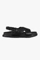 Tatum Crossover With Heel Strap Black Vegan Lather Sandal