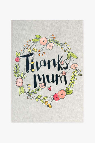 Thanks Mum Wreath Greeting Card