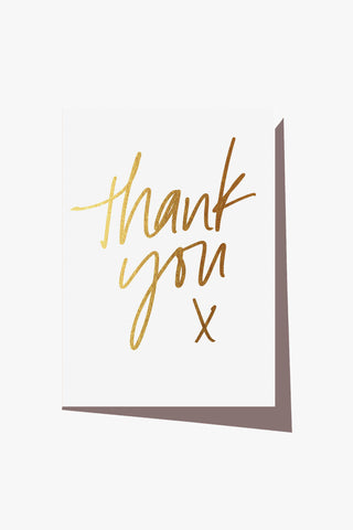 Thank You Gold Greeting Card HW Greeting Cards Elm Paper   
