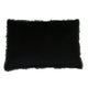 Velvet Fringed Black Lumbar Cushion 40x60cm