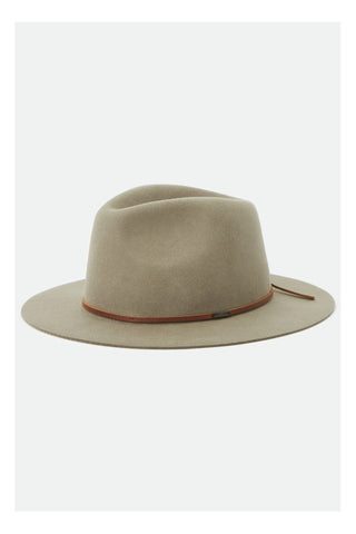 Wesley Packable Fedora Light Olive Wool Felt Hat ACC Hats Brixton   