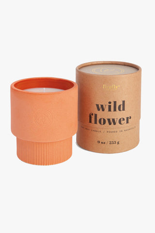 Sahara Terracota Wild Flower 255g in Natural Round Box Soy Wax Candle