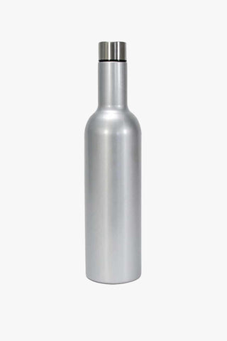 Metallic Silver 750ml Wine Bottle HW Drinkware - Tumbler, Wine Glass, Carafe, Jug Annabel Trends   