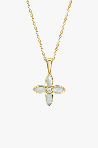 Mother of Pearl Clover Necklace 18k Gold Plated Clover Necklace ACC Jewellery Murkani   